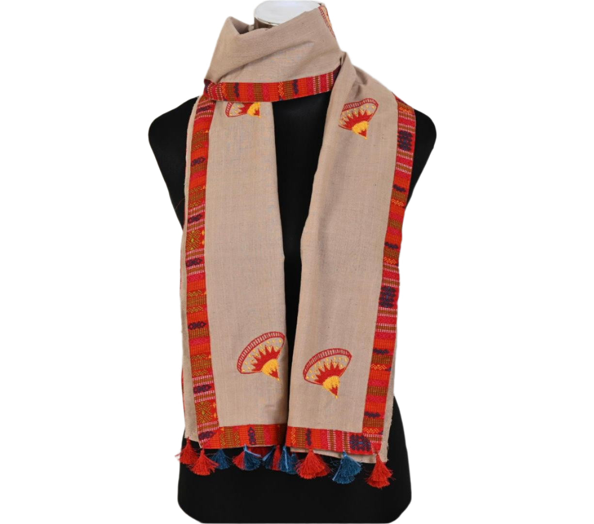 COTTON STOLE WITH TRADITIONAL MOTIF OF ASSAM